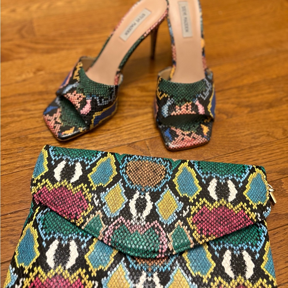 Steve Madden Multicolor Snakeskin Heels